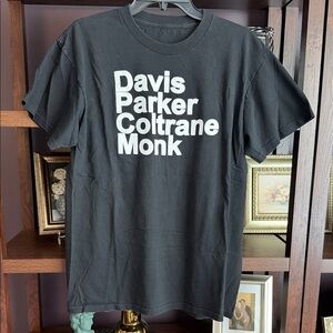 Black Graphic Jazz Legends Tee - Davis Parker Coltrane Monk